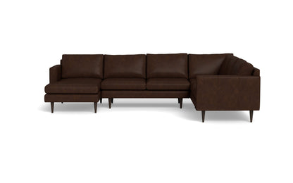 Wallace 131" Leather Untufted Corner Sectionals w. Left Chaise - CHEYENNE ARROWSHAFT