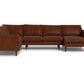 Wallace Leather Untufted Corner Sectionals w. Right Chaise