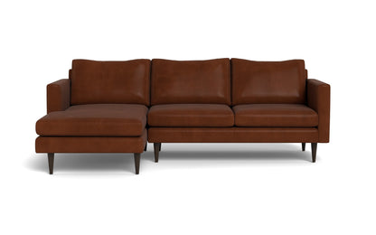 Wallace Leather Untufted Left Chaise Sectional