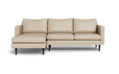 Wallace Leather Untufted Left Chaise Sectional