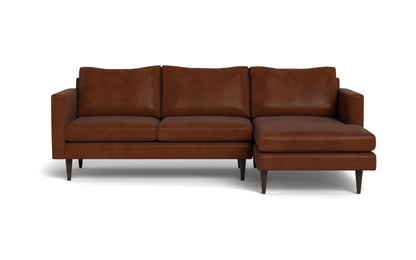 Wallace Leather Untufted Right Chaise Sectional