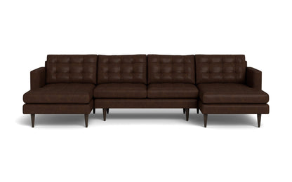 Wallace Leather Double Chaise U Sectional