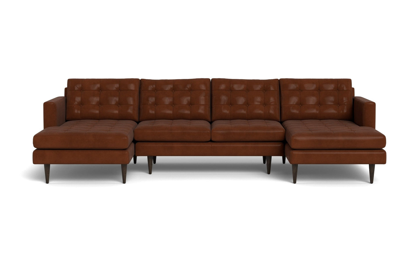Wallace Leather Double Chaise U Sectional