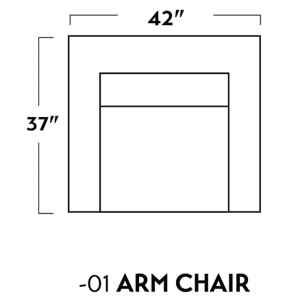 Lamar 42" Leather Arm Chair - Hudson Lager