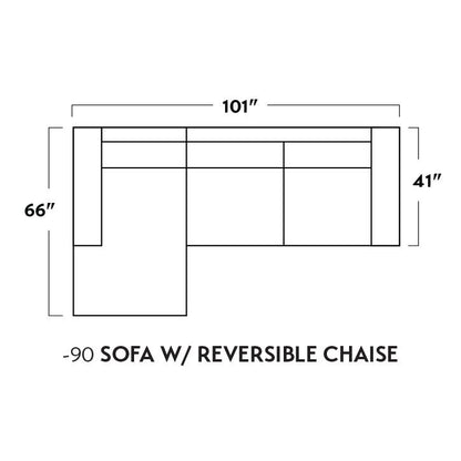 Mesa 101" Reversible Sofa Chaise - Elliot Dove