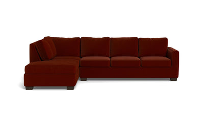 Track 121" Left Chaise Sleeper Sectional - Superb Rust