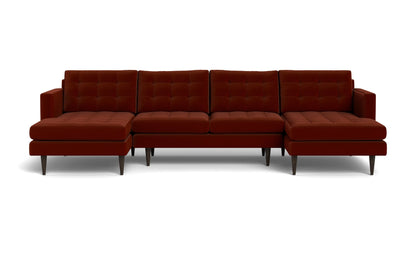 Wallace 126" Double Chaise U Sectional - Superb Rust