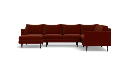 Wallace 131" Untufted Corner Sectionals w. Left Chaise - Superb Rust
