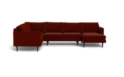 Wallace 131" Untufted Corner Sectionals w. Right Chaise - Superb Rust