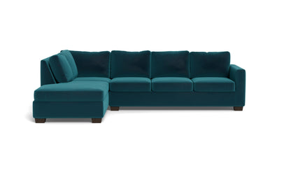 Track 121" Left Chaise Sleeper Sectional - Superb Peacock