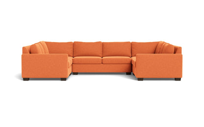 Track 141" Corner Sofa U Sectional - Bennett Orangeade