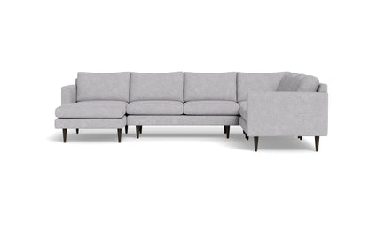 Wallace 131" Untufted Corner Sectionals w. Left Chaise - Travis Pewter