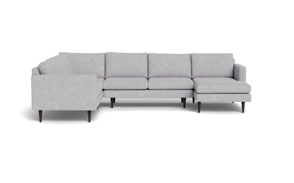 Wallace 131" Untufted Corner Sectionals w. Right Chaise - Travis Pewter