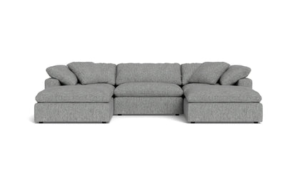 Fluffy 3 Piece Sofa W/Double Ottoman - Tropez Ash