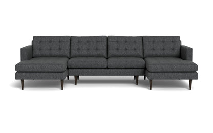 Wallace 126" Double Chaise U Sectional - Tropez Charcoal