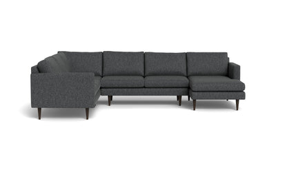 Wallace 131" Untufted Corner Sectionals w. Right Chaise - Tropez Charcoal