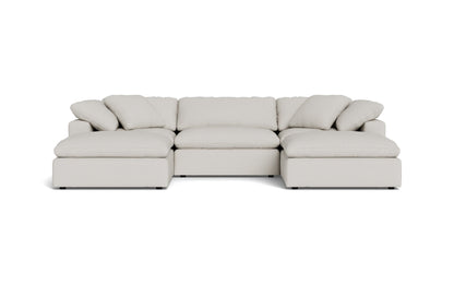 Fluffy 3 Piece Sofa W/Double Ottoman - Tussah Snow