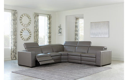 Tex Reclining 5 Seat Sectional Gray