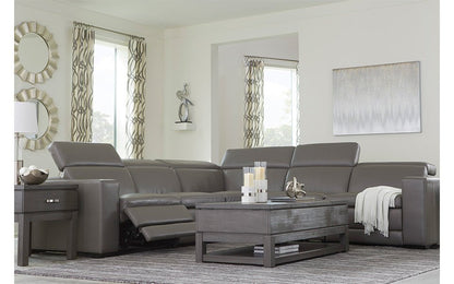 Tex Reclining 5 Seat Sectional Gray