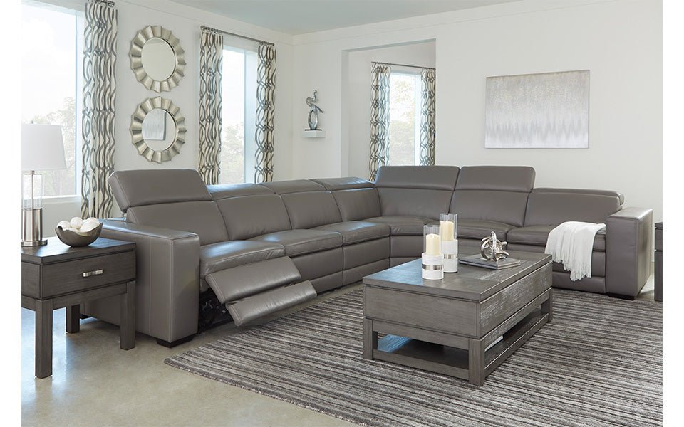 Tex Reclining 6 Seat Sectional Gray