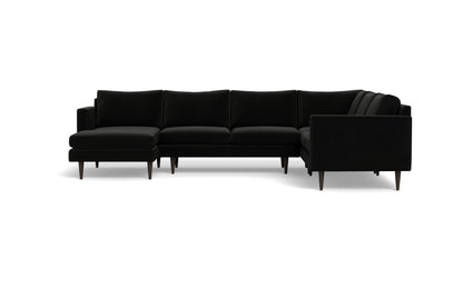 Wallace 131" Untufted Corner Sectionals w. Left Chaise - SUPERB GUNMETAL