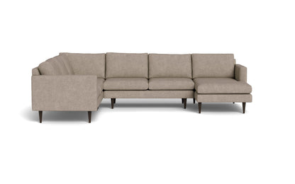 Wallace 131" Untufted Corner Sectionals w. Right Chaise - ELLIOT PEBBLE