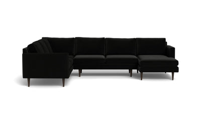 Wallace 131" Untufted Corner Sectionals w. Right Chaise - SUPERB GUNMETAL
