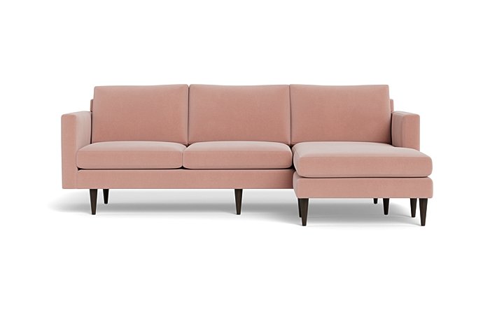 Wallace Untufted Reversible Chaise Sofa - Royale Blush