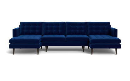 Wallace 126" Double Chaise U Sectional - SUPERB COBALT