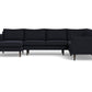 Wallace Untufted Corner Sectional w. Left Chaise - Bella Black