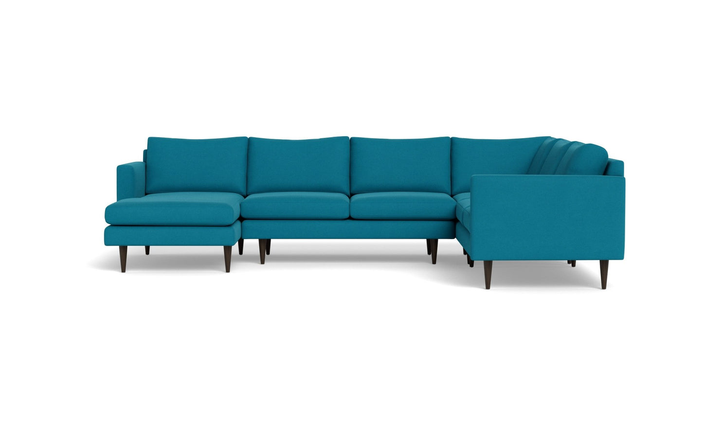 Wallace Untufted Corner Sectional w. Left Chaise - Bella Peacock