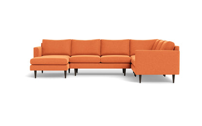 Wallace 131" Untufted Corner Sectionals w. Left Chaise - Bennett Orangeade