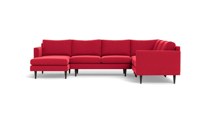 Wallace 131" Untufted Corner Sectionals w. Left Chaise - Bennett Red
