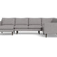 Wallace Untufted Corner Sectional w. Left Chaise - Merit Graystone