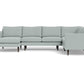 Wallace Untufted Corner Sectional w. Left Chaise - Peyton Light Blue