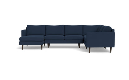 Wallace 131" Untufted Corner Sectionals w. Left Chaise - Peyton Navy