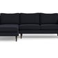 Wallace Untufted Left Chaise Sectional - Bella Black