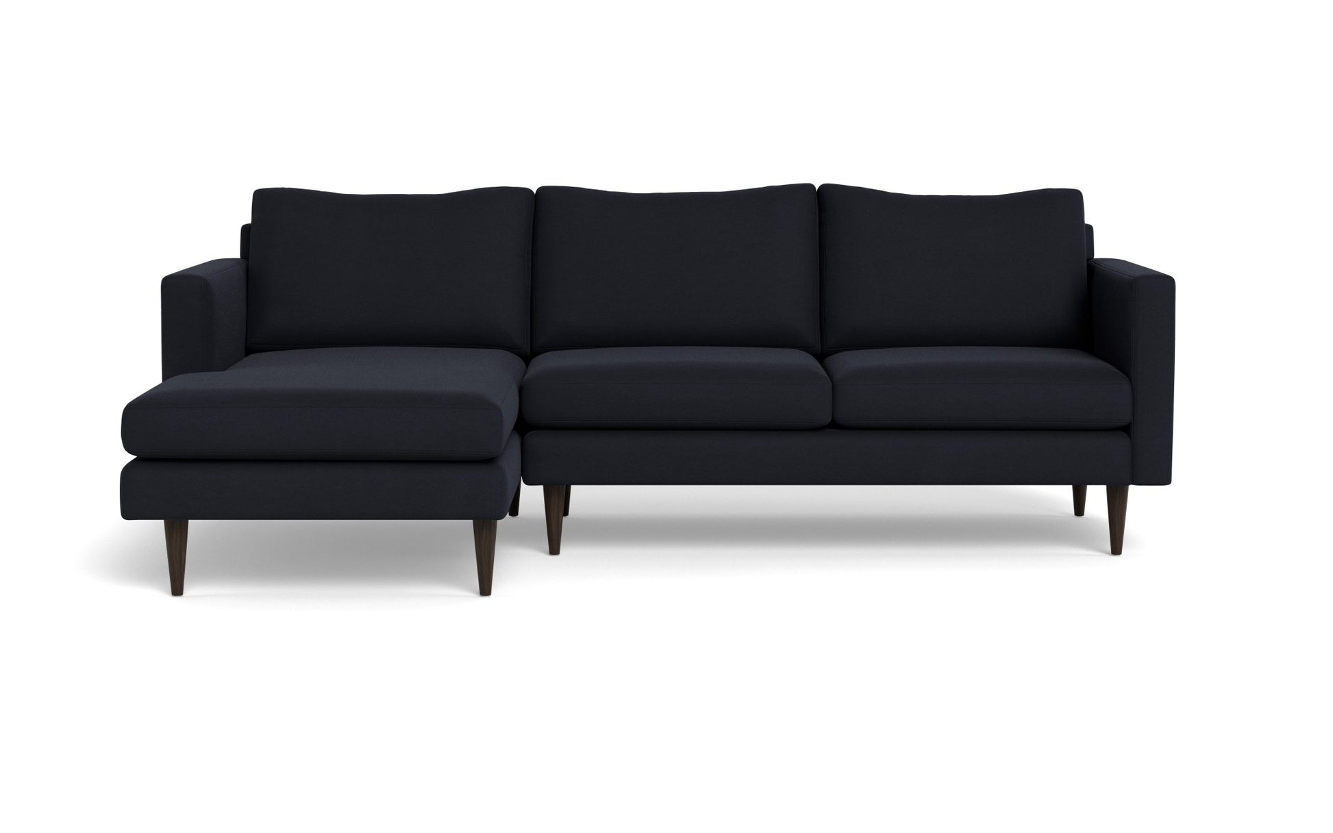 Wallace Untufted Left Chaise Sectional - Bella Black