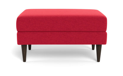Wallace Untufted Ottoman - Bennett Red