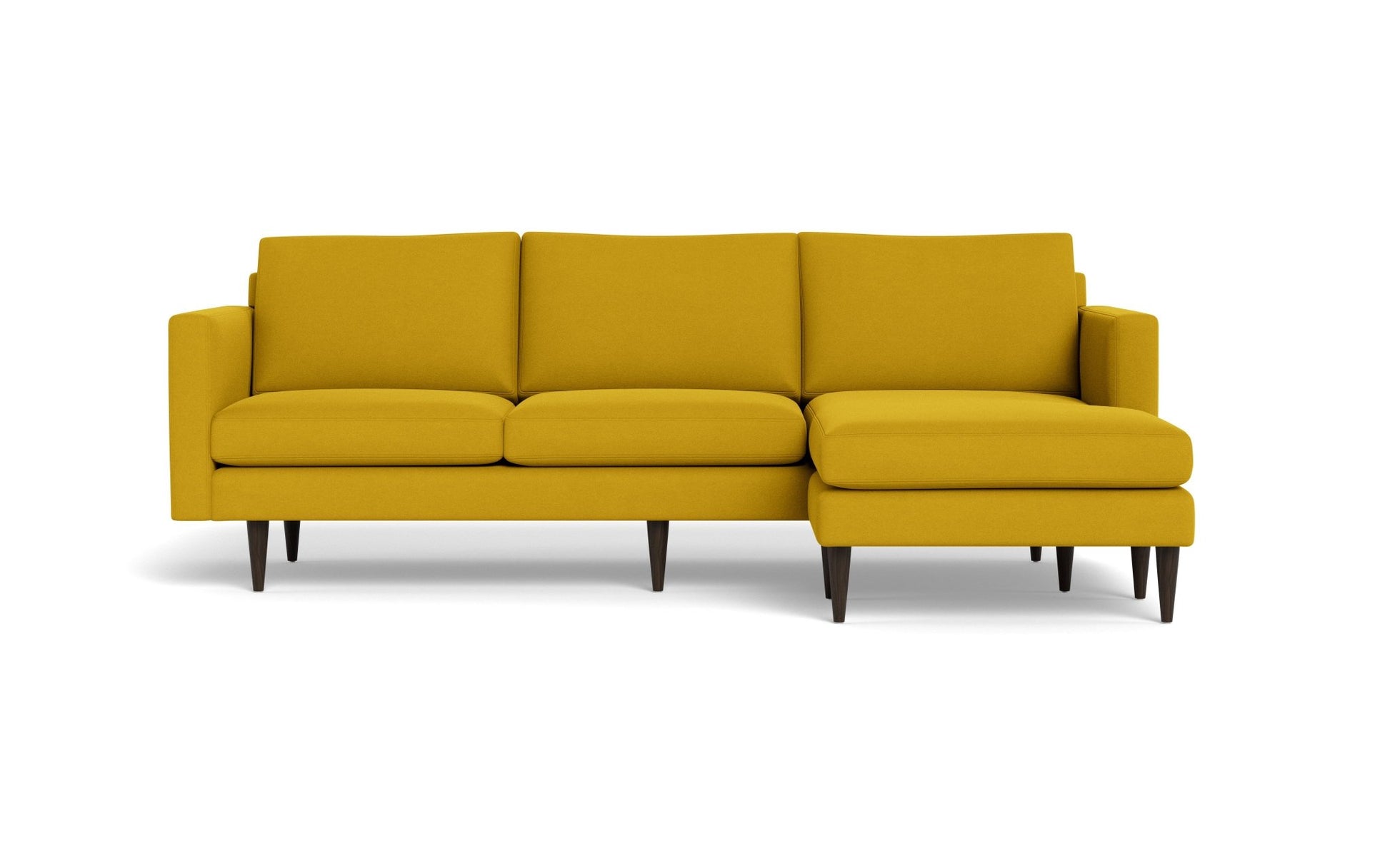 Wallace Untufted Reversible Chaise Sofa - Bella Gold