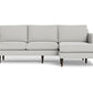 Wallace Untufted Reversible Chaise Sofa - Bella Grey