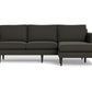 Wallace Untufted Reversible Chaise Sofa - Bella Smoke