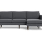 Wallace Untufted Reversible Chaise Sofa - Bennett Charcoal