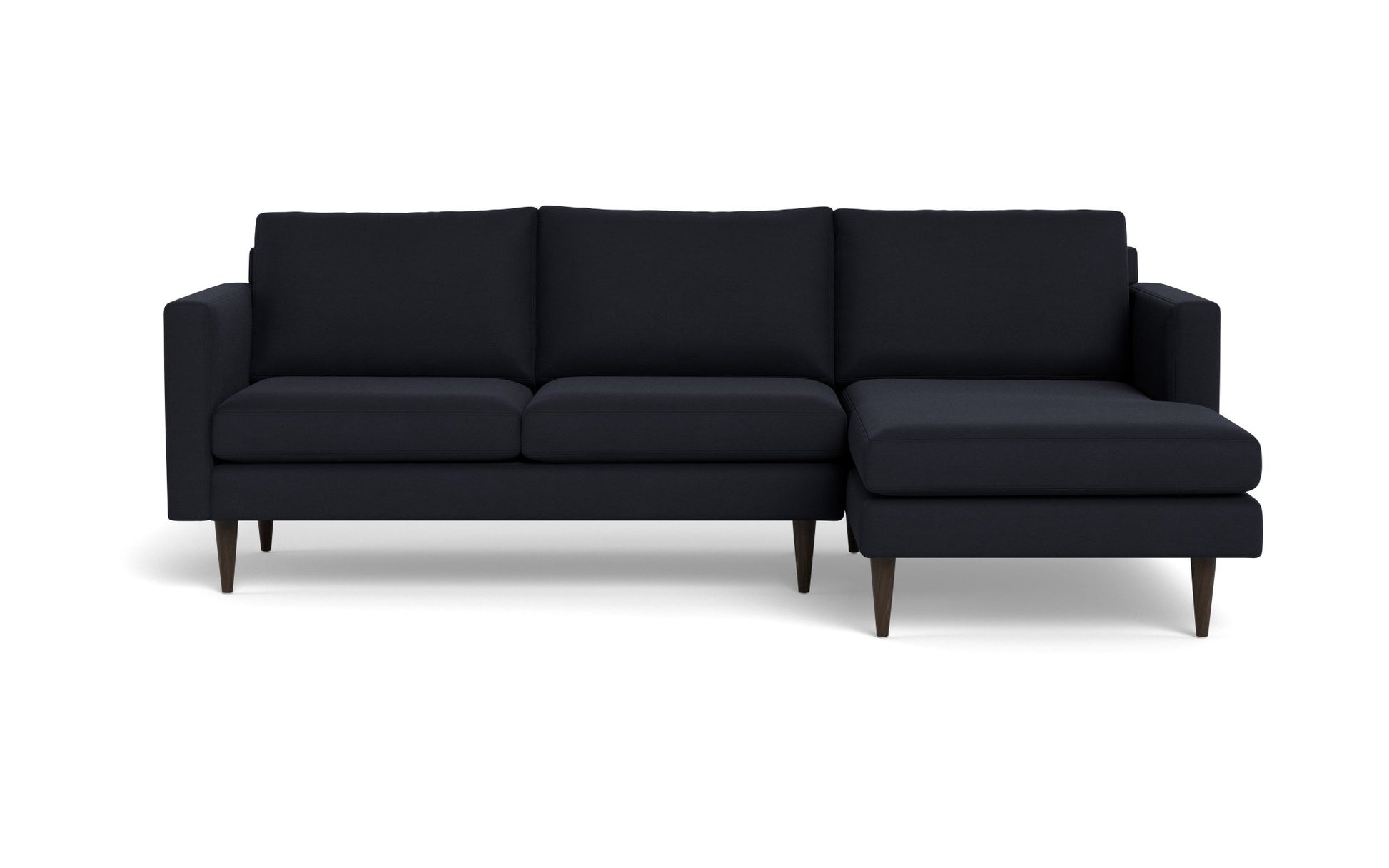 Wallace Untufted Right Chaise Sectional - Bella Black