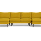 Wallace Untufted U Sectional - Bella Gold