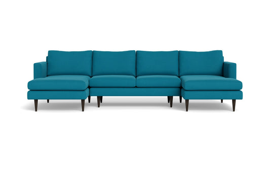 Wallace Untufted U Sectional - Bella Peacock