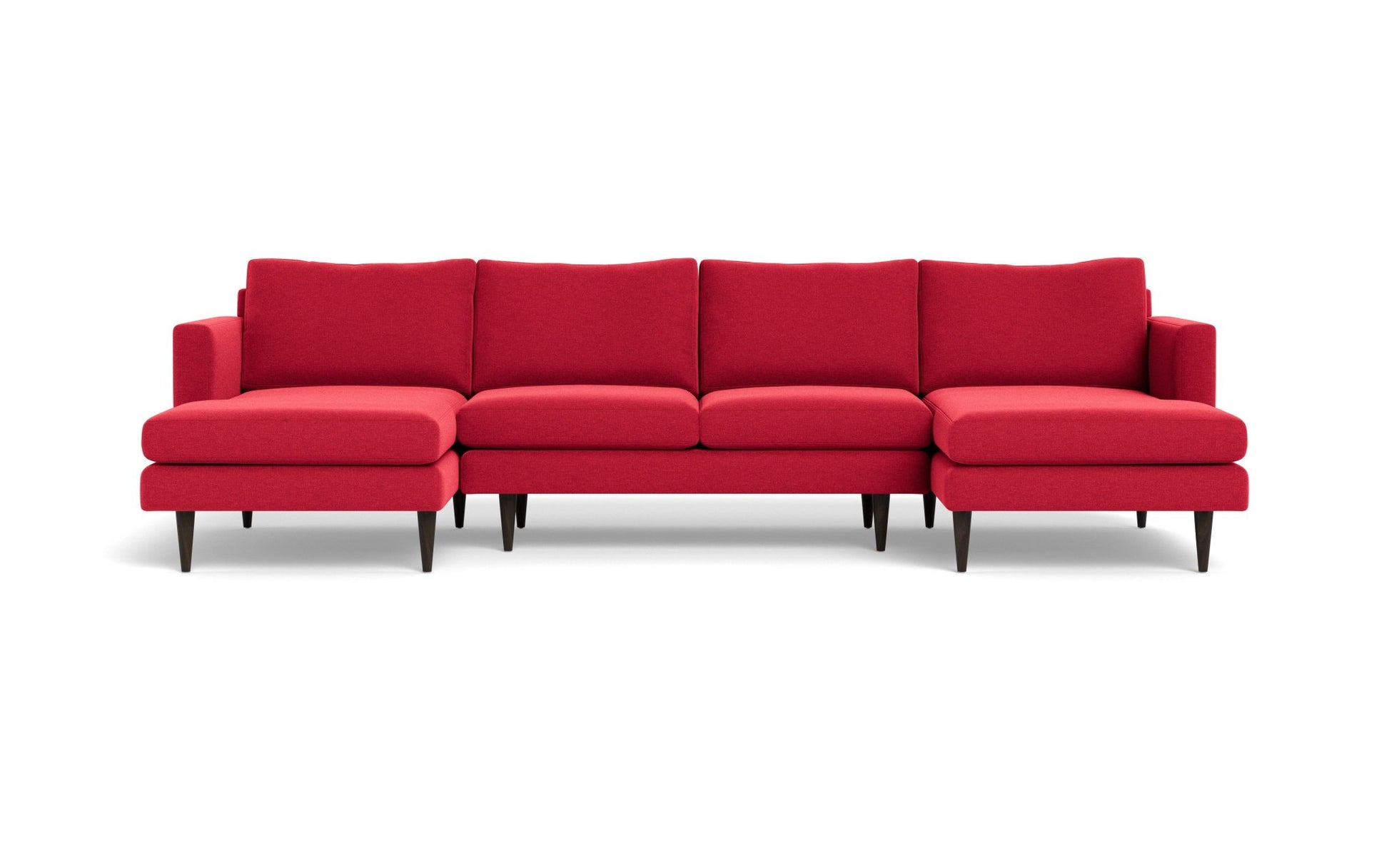 Wallace Untufted U Sectional - Bennett Red