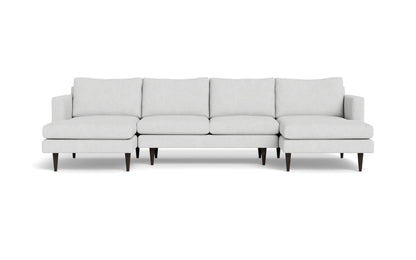 Wallace 126" Untufted Double Chaise U Sectional - Elliot Dove