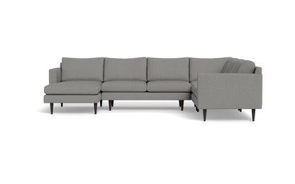 Wallace 131" Untufted Corner Sectionals w. Left Chaise - Alley Pepper