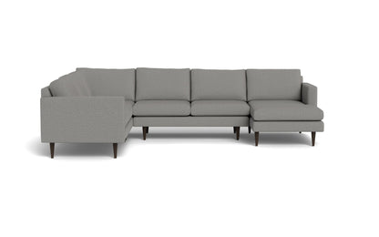 Wallace 131" Untufted Corner Sectionals w. Right Chaise - Alley Pepper